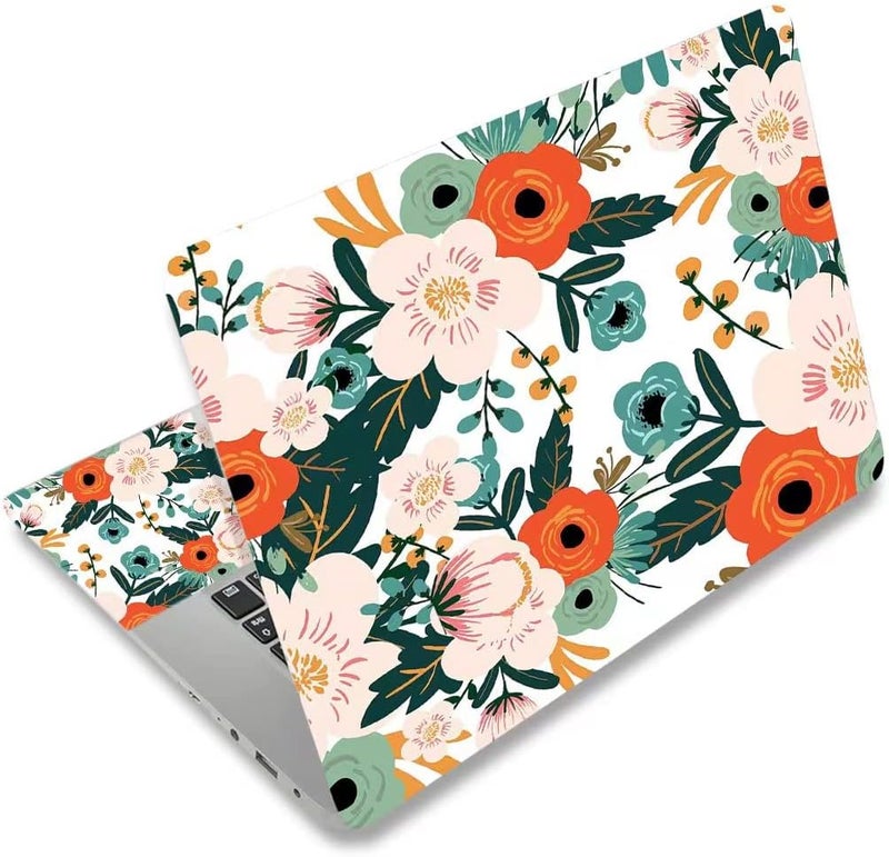 ARTSO 15.6 inch Laptop Notebook Skin Sticker Universal Soft Art Cover Decal Fits 12 13 13.3 14 15 15.4 15.6 inch Laptop Protector,Easy to Apply, Reusable, Flower - Image 1